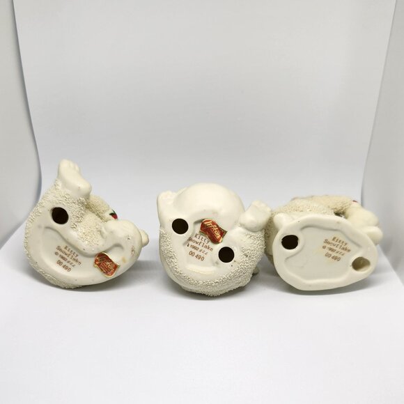 Lefton Kitty Snowflake Bisque Cats Christmas Decor Set of 3 Vintage Christmas - Picture 5 of 5